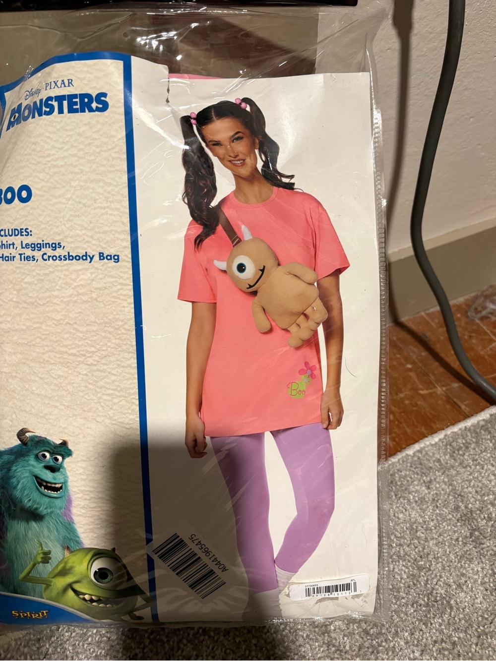 Disney’s Monster’s Inc. Boo Adult Costume with shirt, leggings, monster bag - Picture 3 of 3